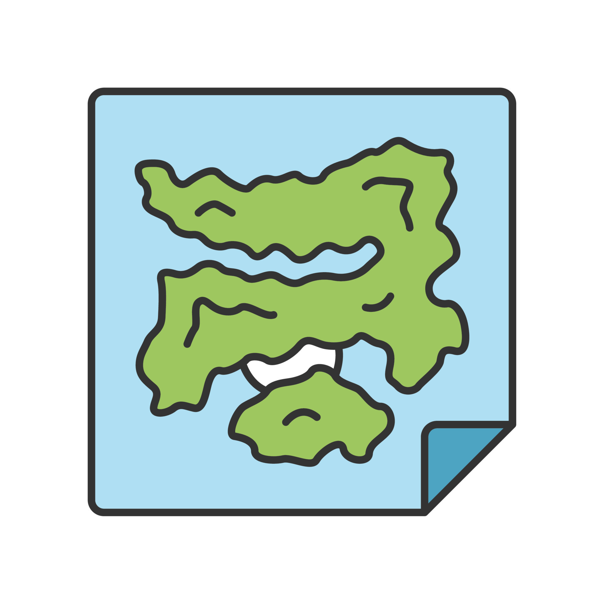 Game map color icon. Virtual video, computer strategic worldmap. Player location. Game world