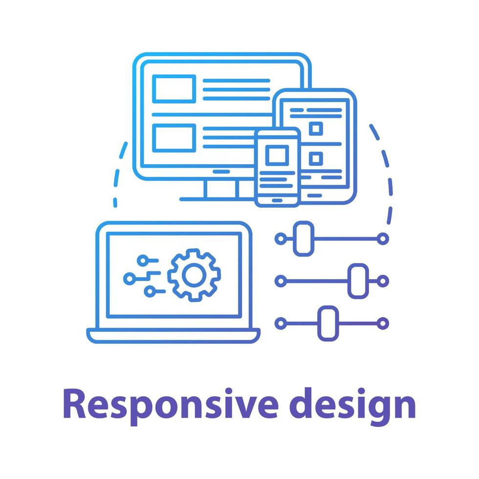 Responsive design concept icon. Mobile software interface development idea thin line illustration. Creative app graphics for better user experience. Vector isolated outline drawing