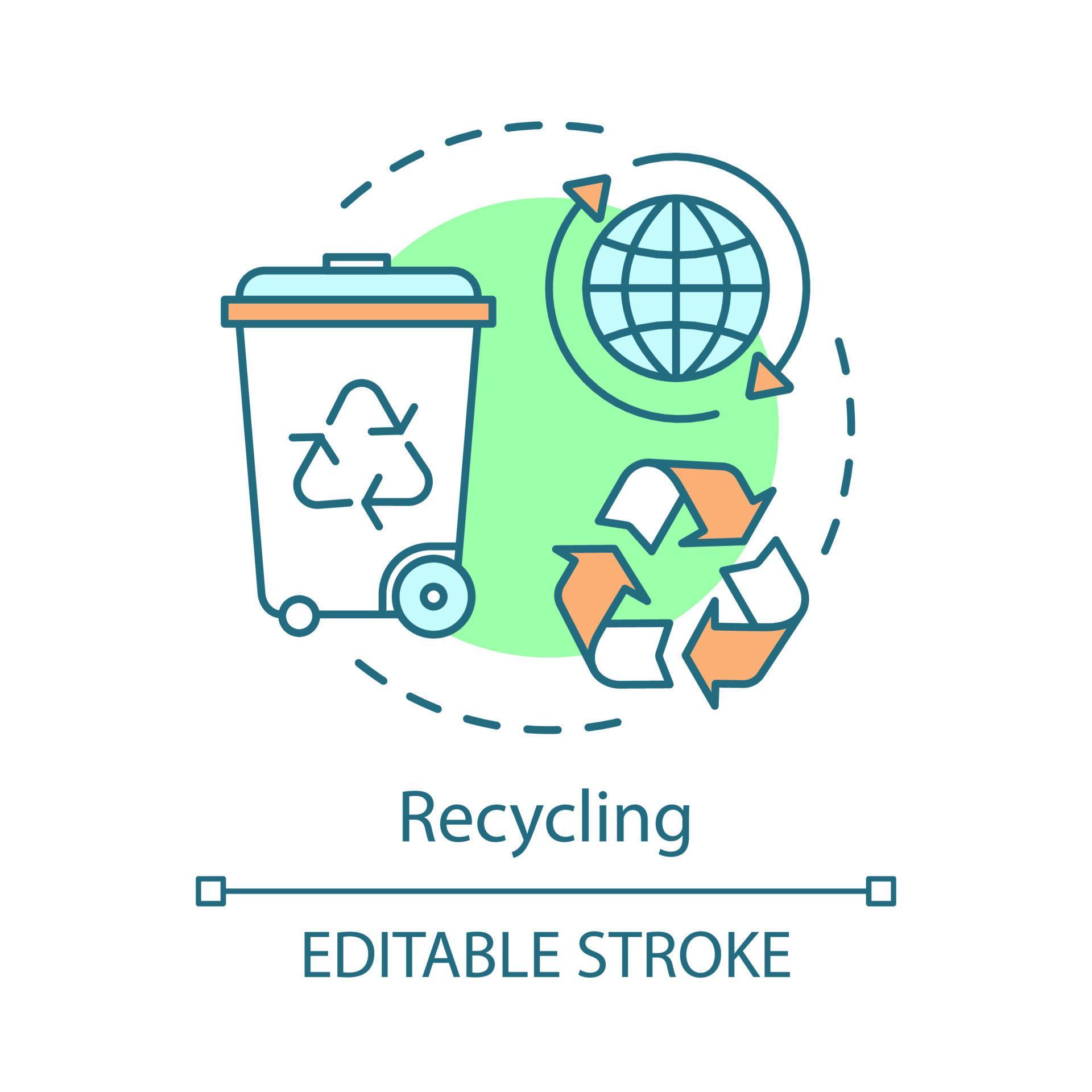 Recycling concept icon. Waste management and minimisation idea thin