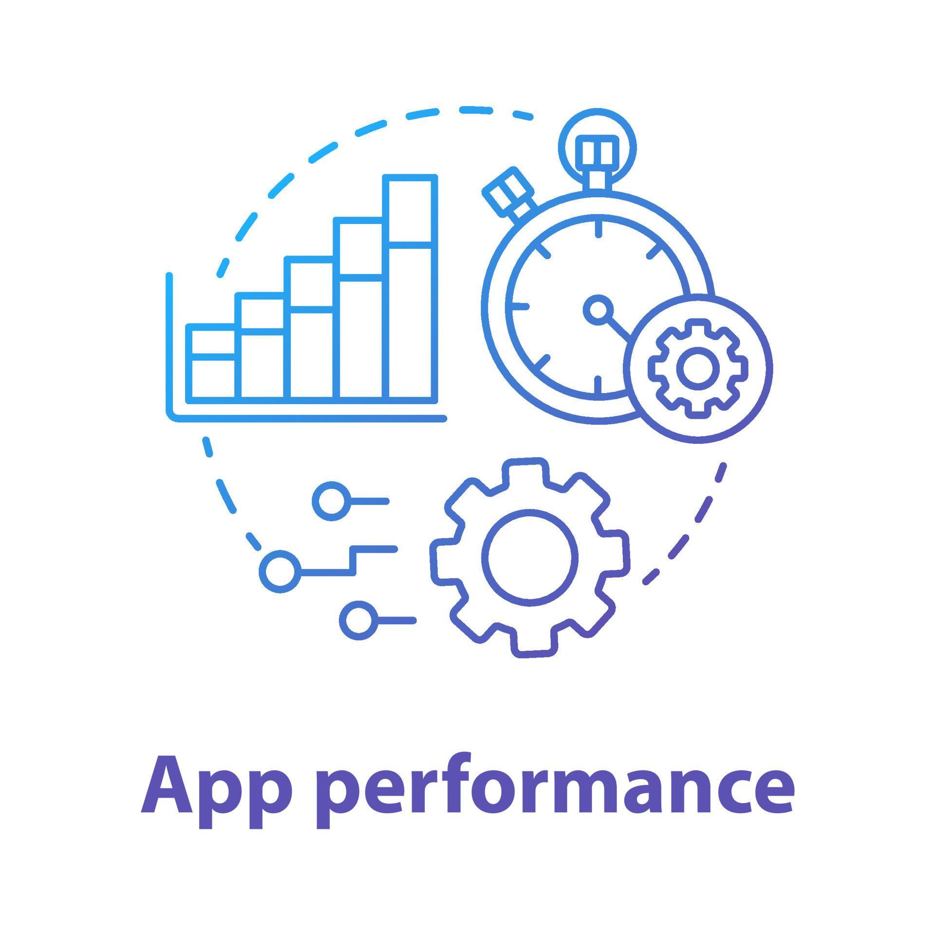 App performance concept icon. Software development idea thin line ...