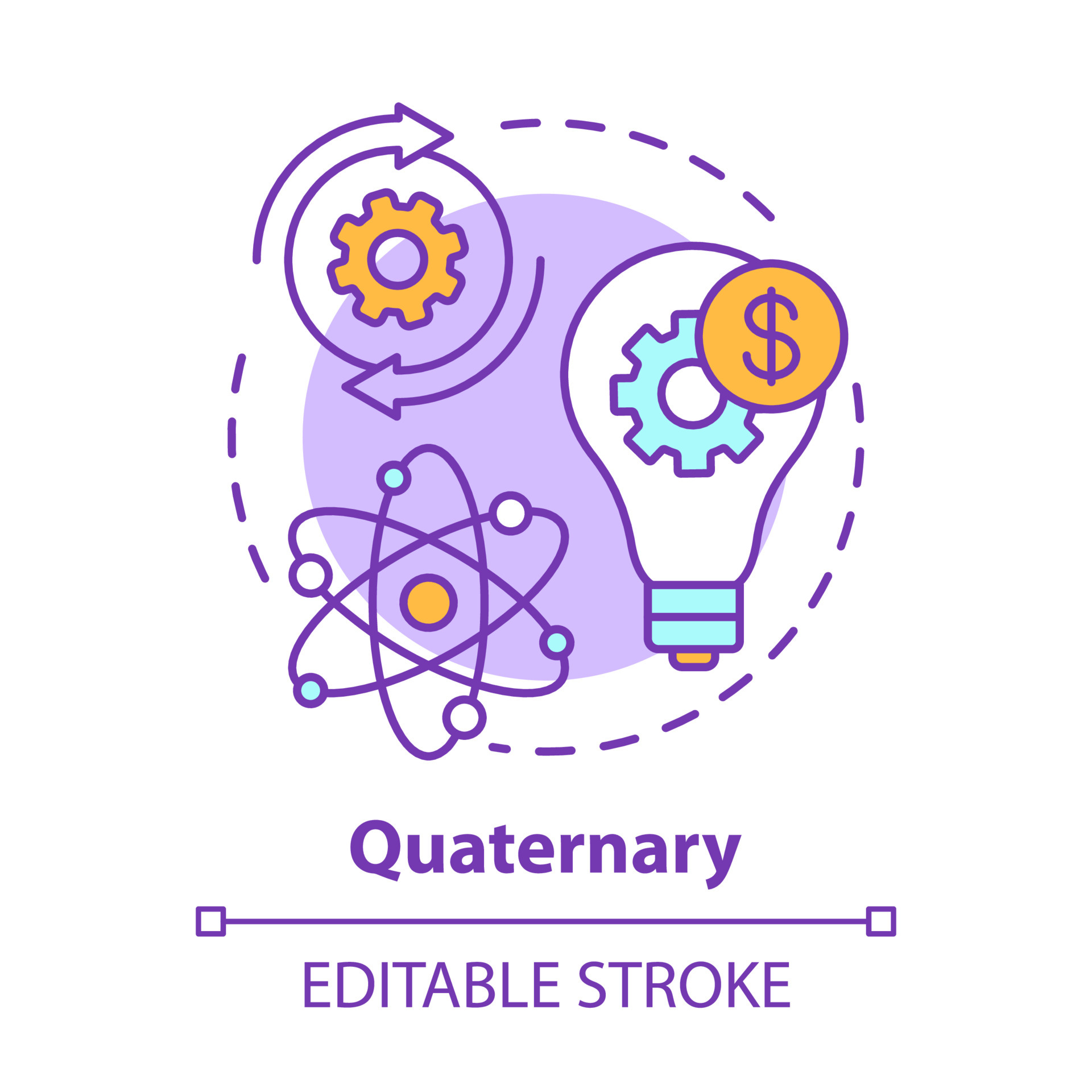 Quaternary concept icon. Knowledge sector idea thin line illustration