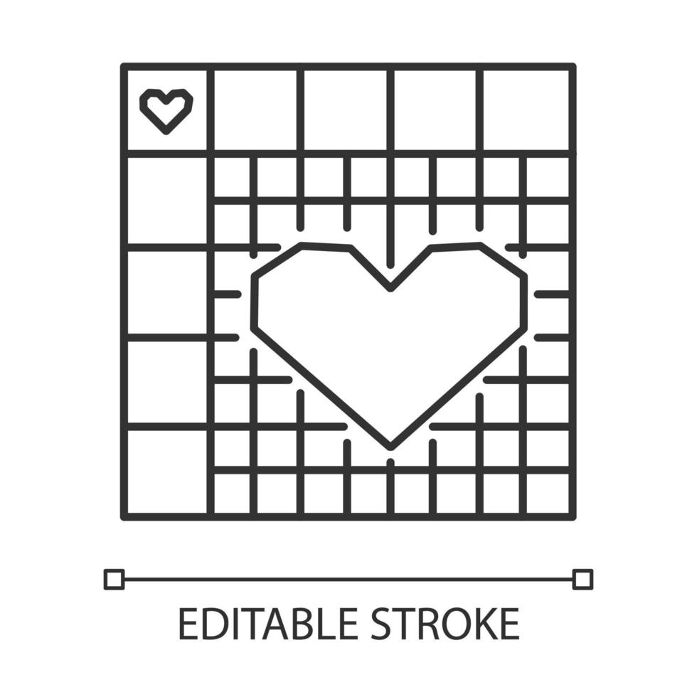 Nonogram puzzle grid linear icon. Picross, griddlers. Logic number game. Japanese crossword. Brain teaser. Thin line illustration. Contour symbol. Vector isolated outline drawing. Editable stroke