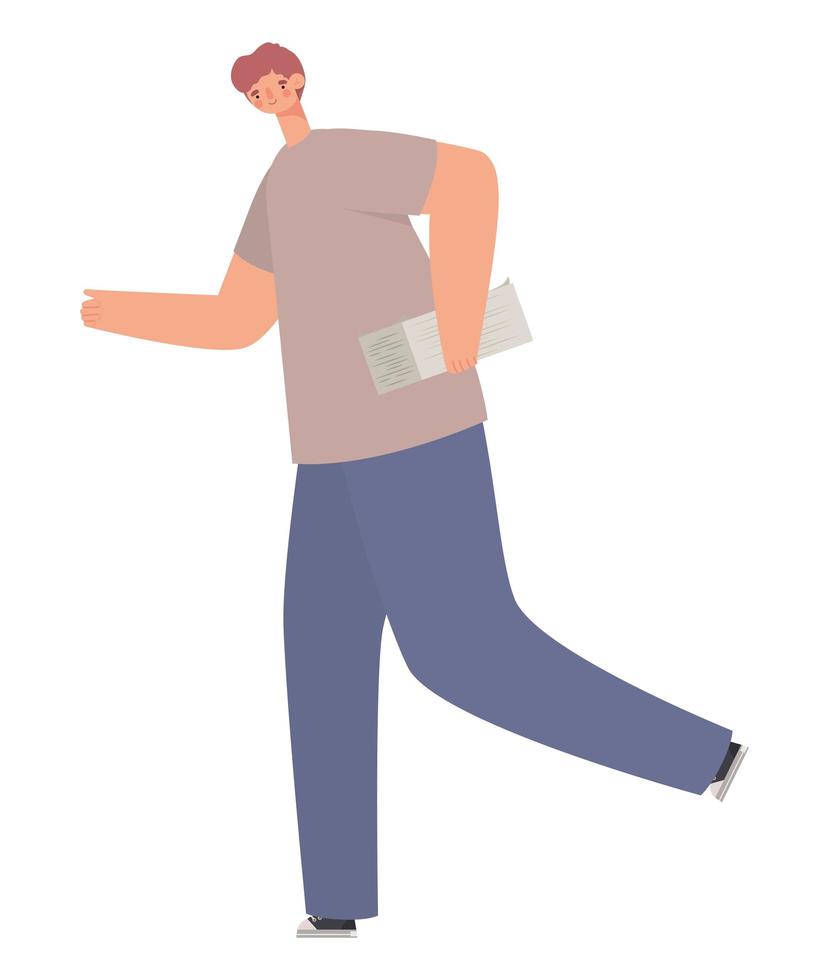 man carrying files vector
