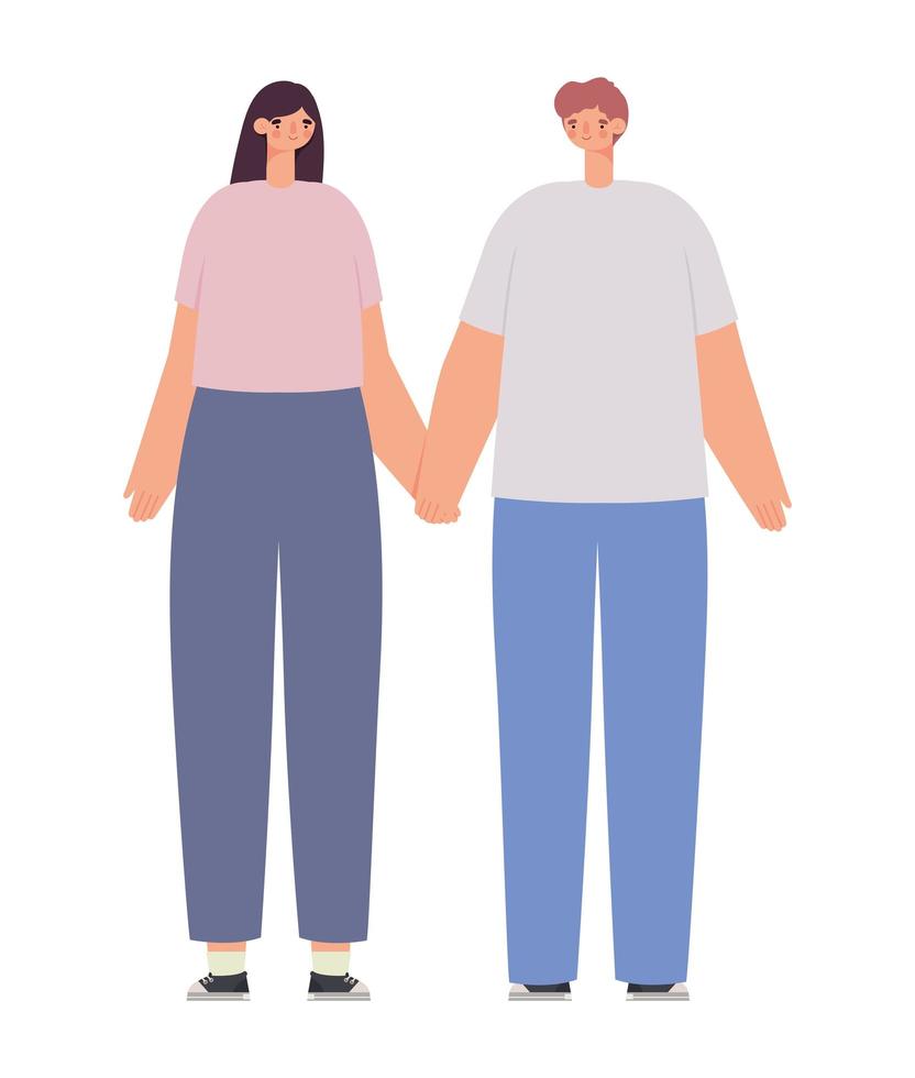 diseño de pareja casual vector