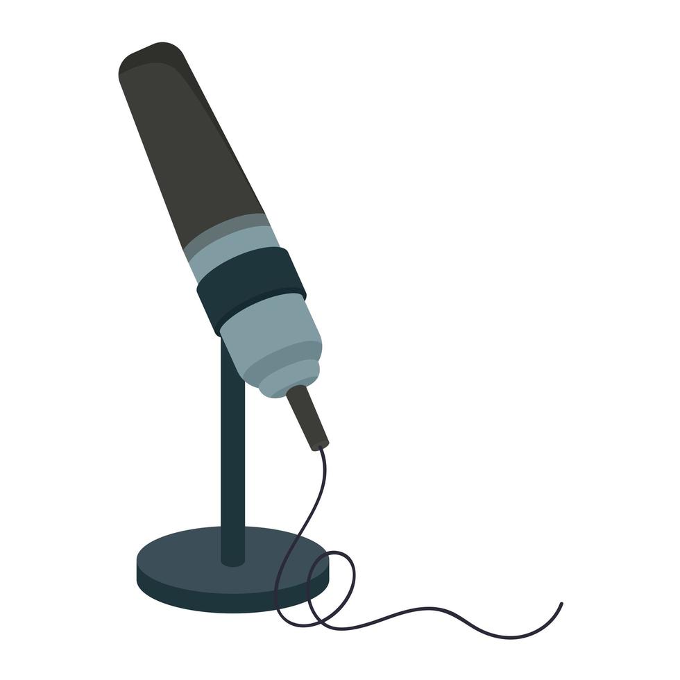 ilustración de micrófono gris vector