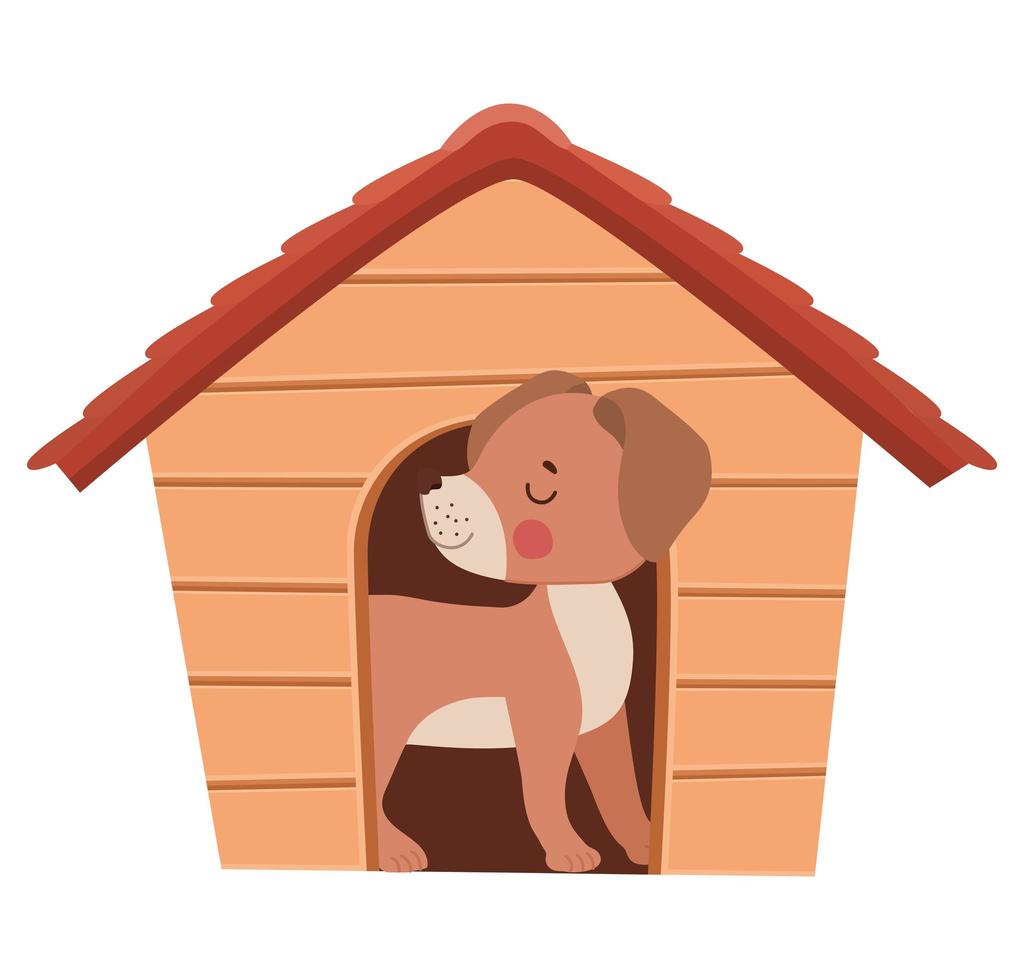 dog in doghouse vector