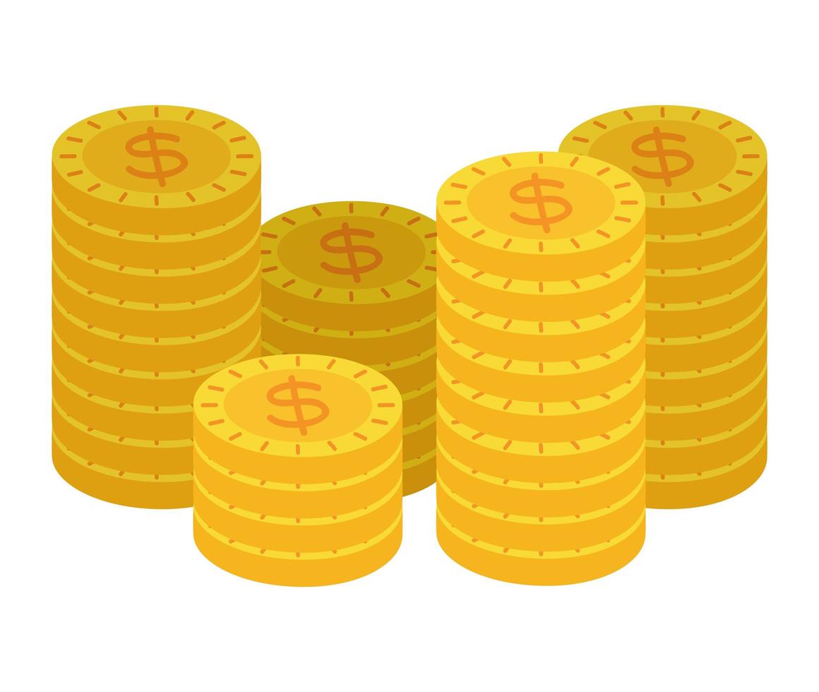 coins pile design vector