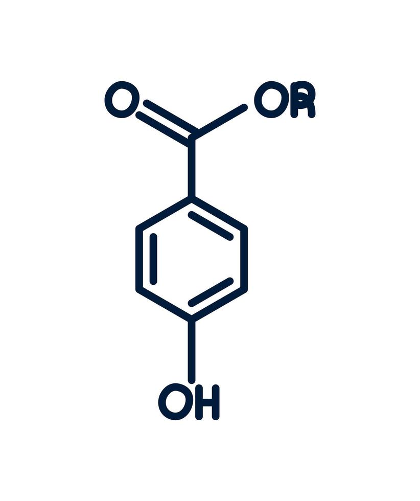 molecular structure of paraben vector