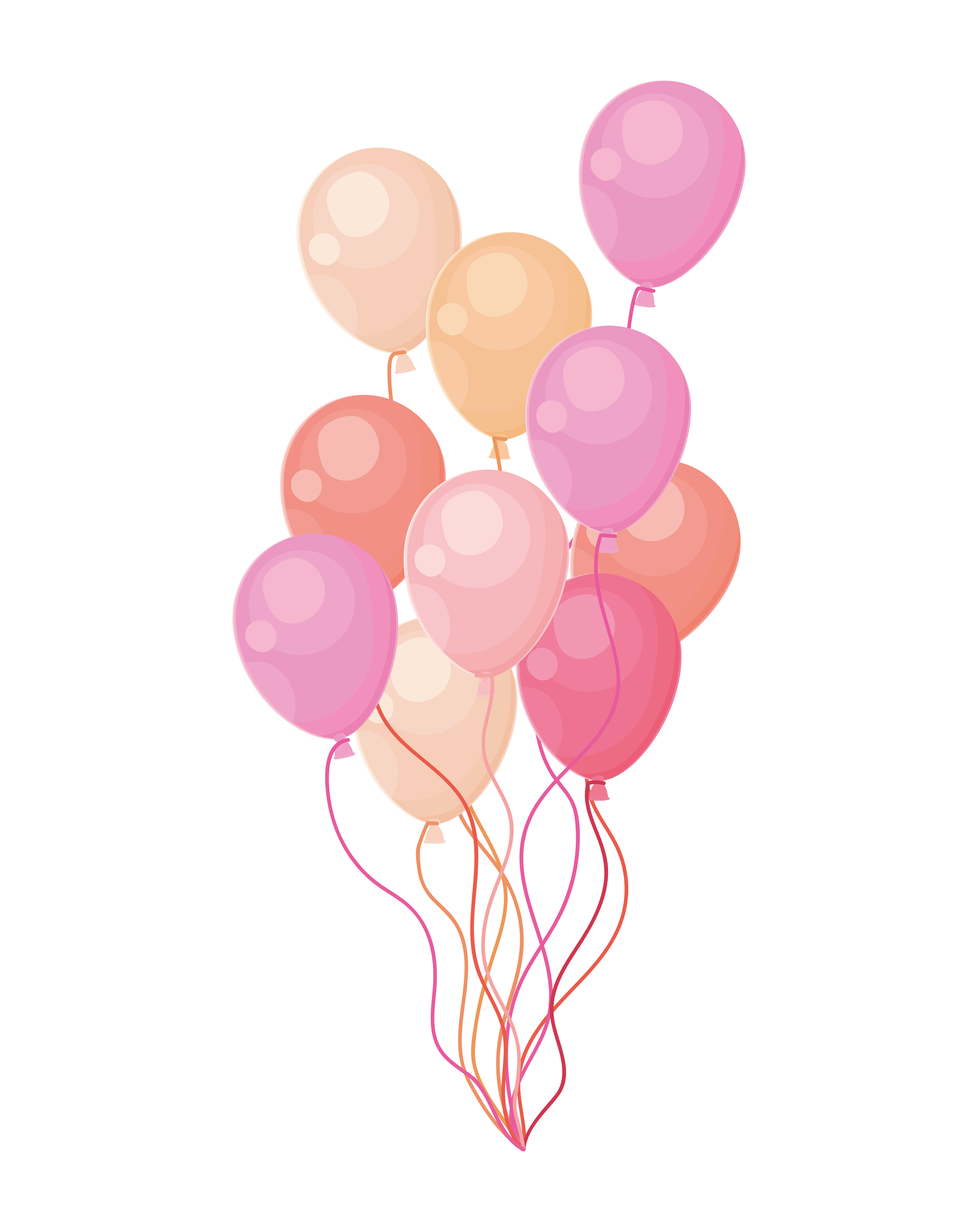 Globos rosados del vector ilustración del vector. Ilustración de rosa -  12067206