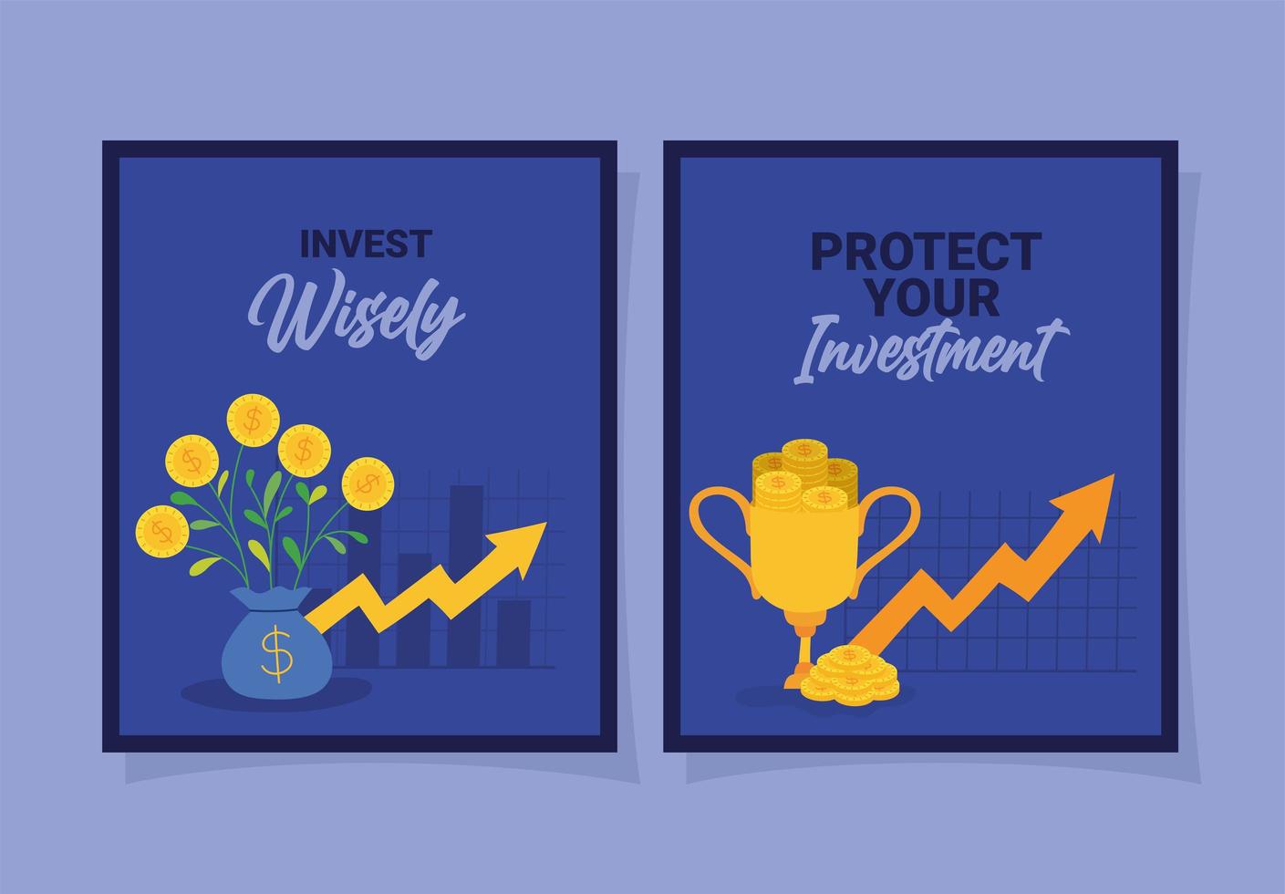 investment protect cards vector