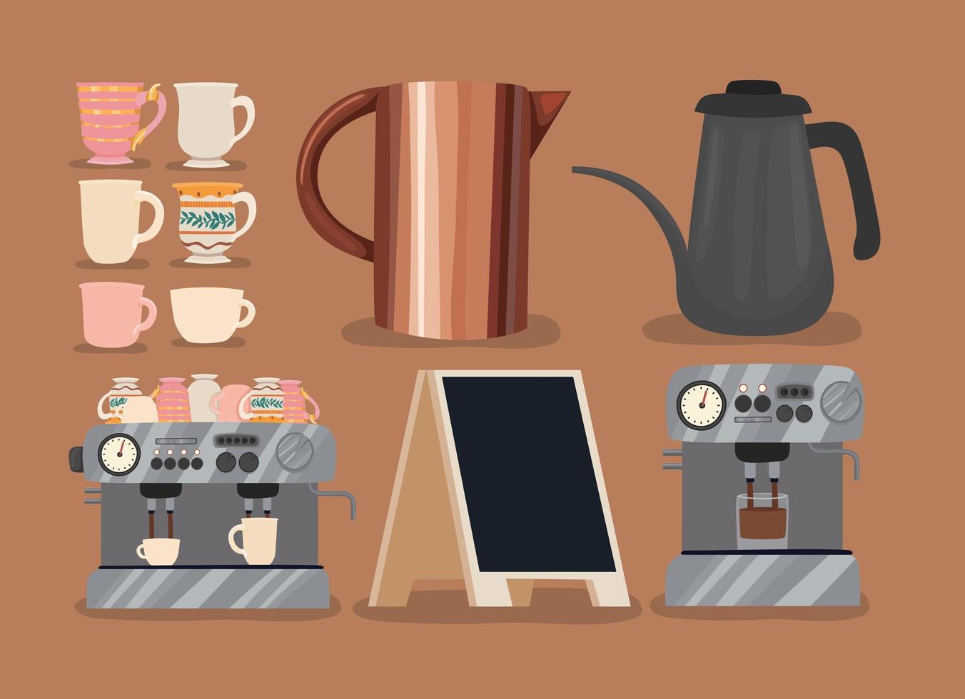 nice barista icons vector