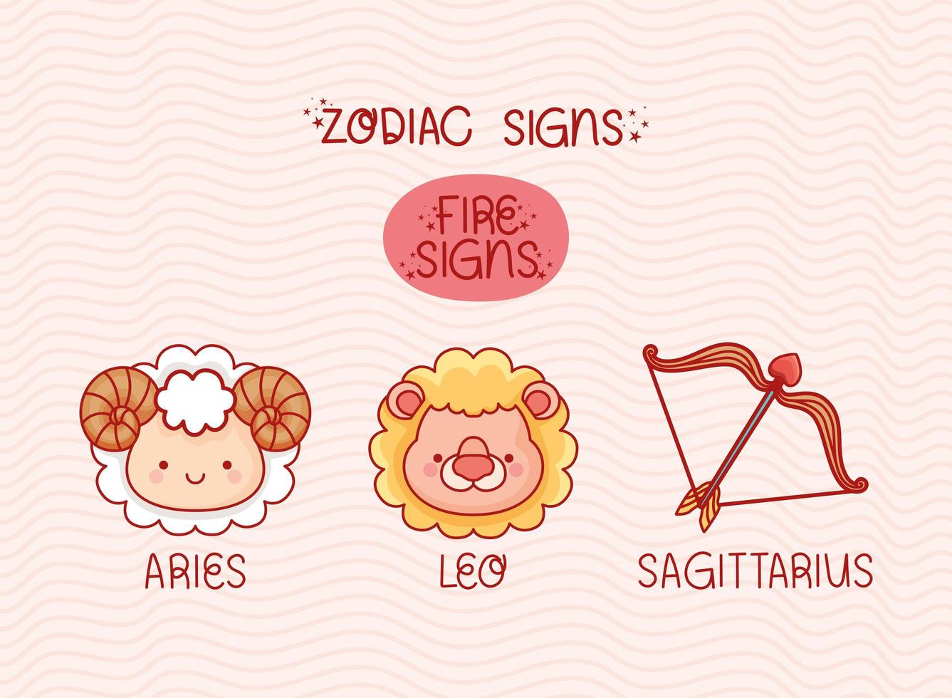 fire zodiac signs vector