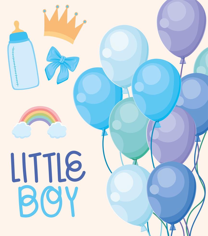 little boy card vector