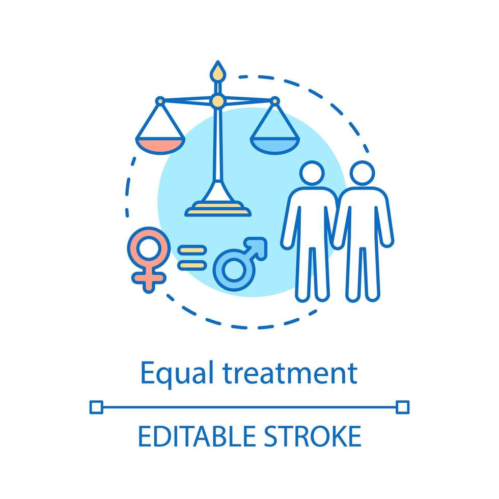 Equal Treatment Concept Icon Employee Rights Protection Idea Thin Line Illustration Sexual