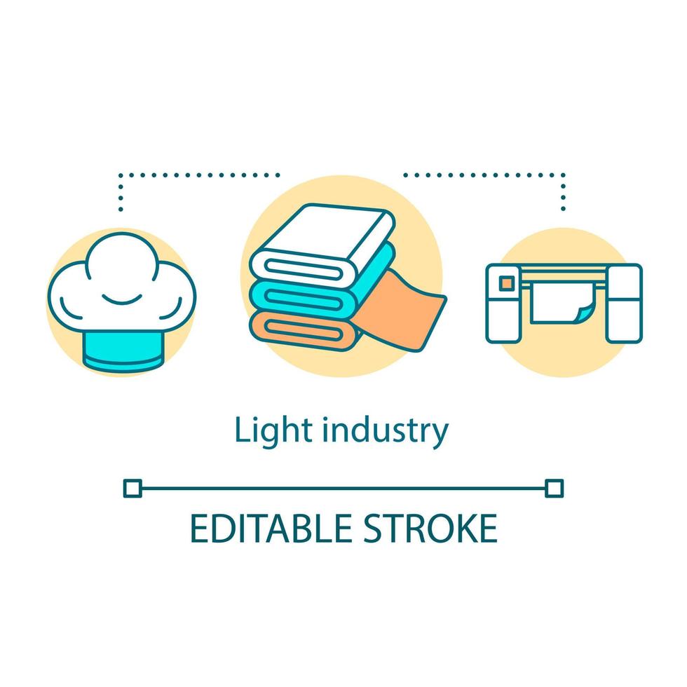 Light industry concept icon. Processing and manufacturing idea thin line illustration. Industrial sector. Secondary industry economy section. Vector isolated outline drawing. Editable stroke