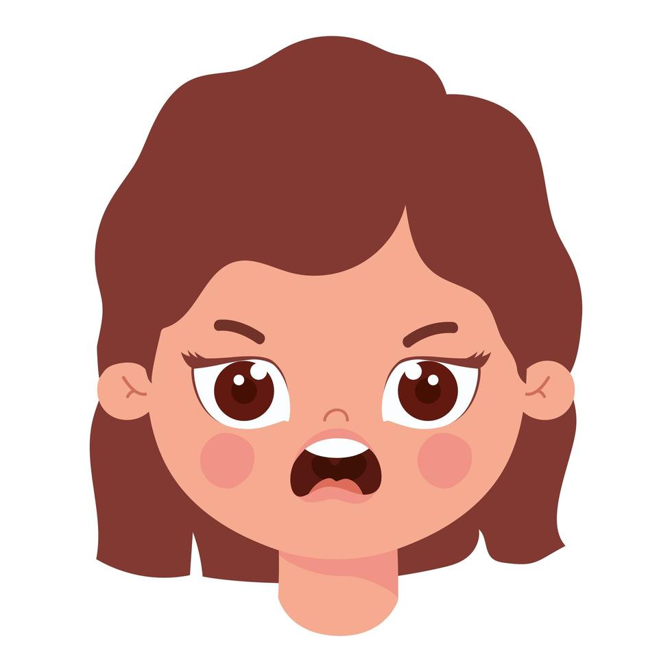 niña enojada vector