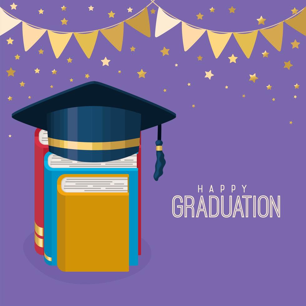 happy graduation cartel vector