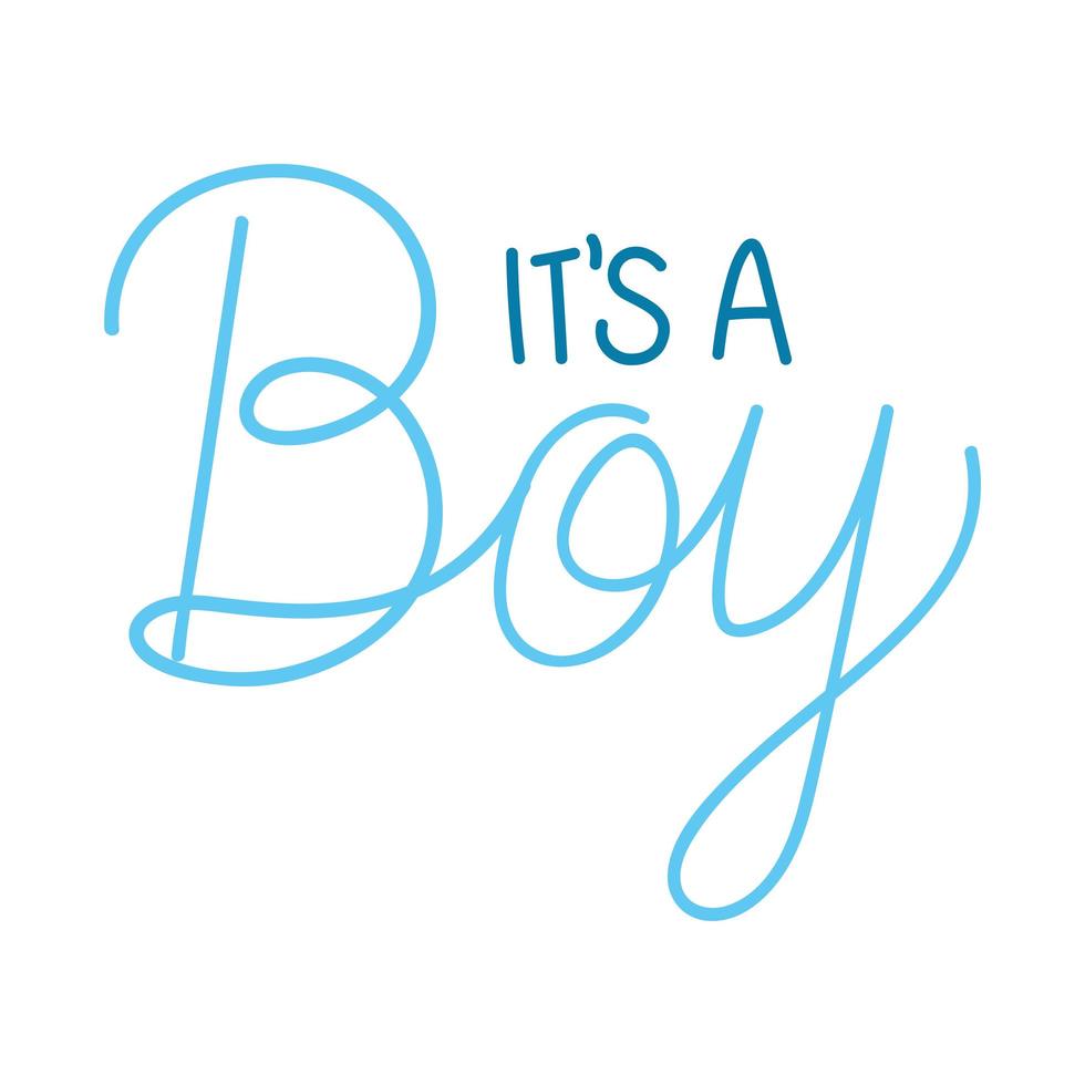 its a boy lettering vector
