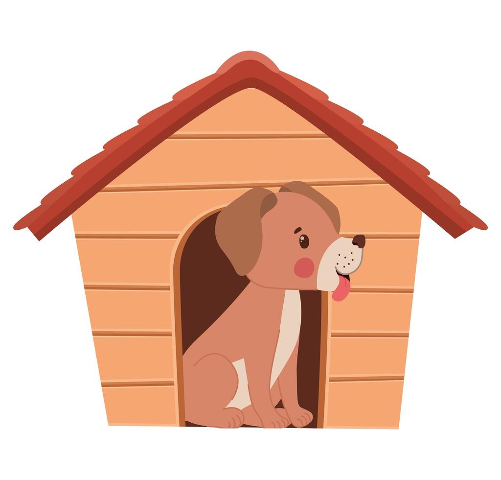 dog on doghouse vector