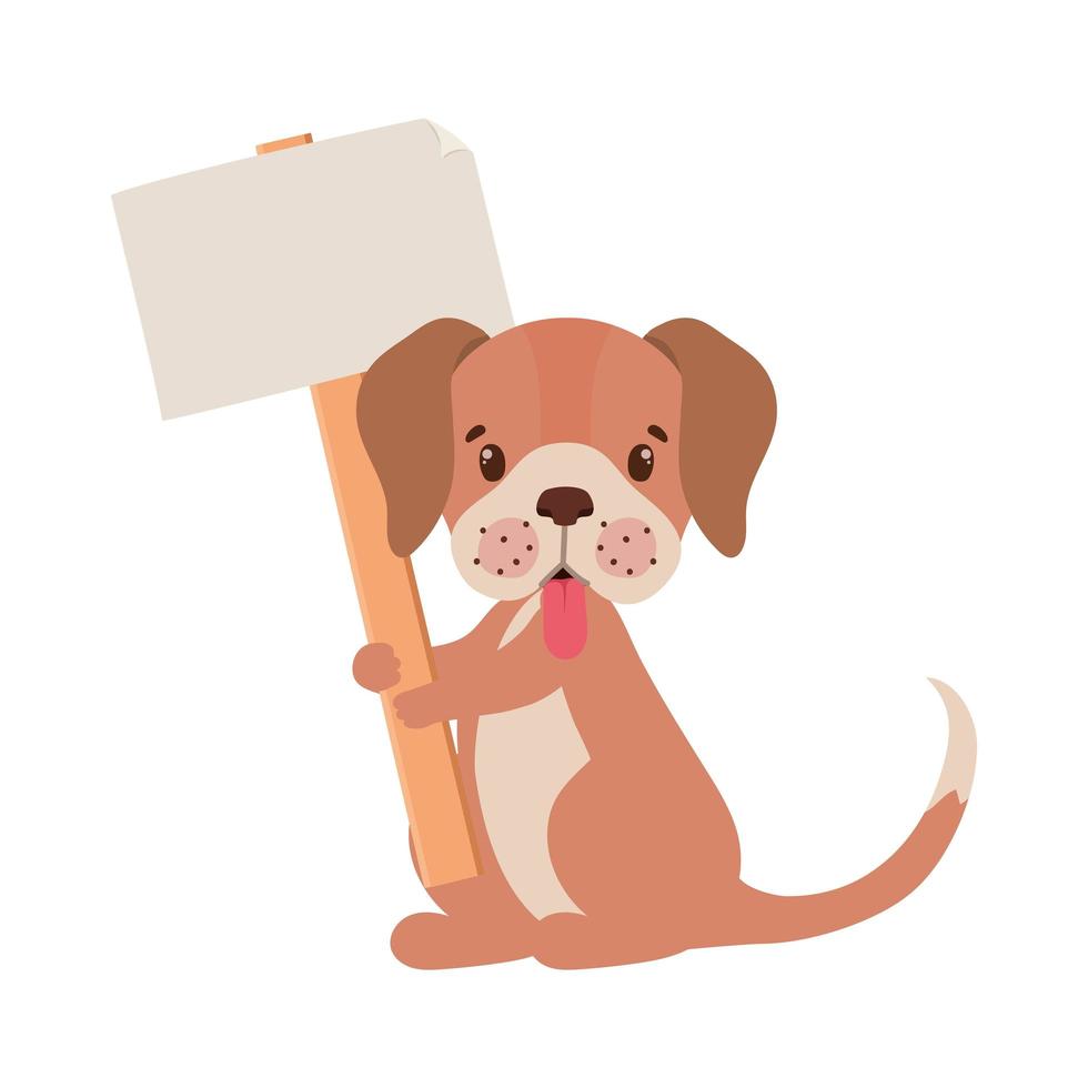 pup holding a banner vector