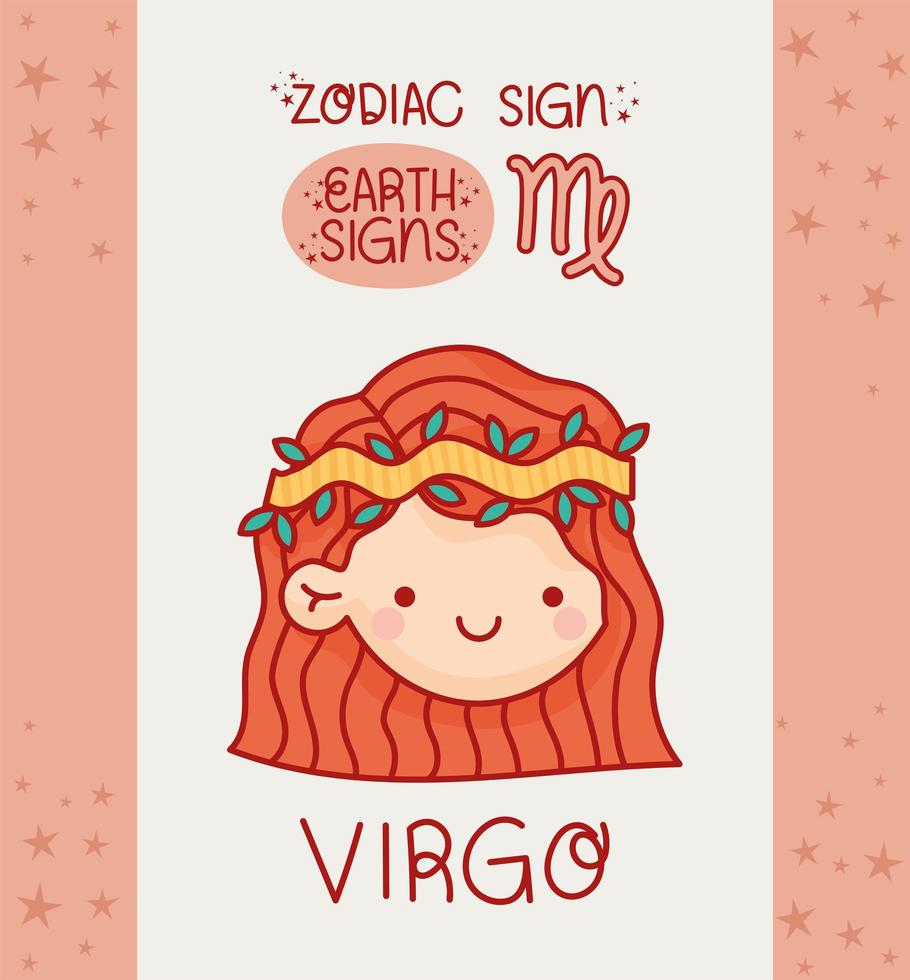 virgo sign card vector