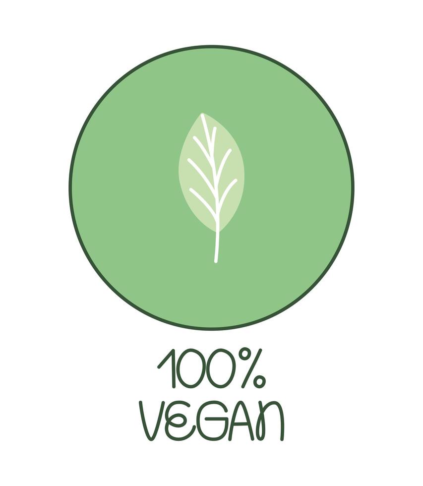 one hundred percent vegan vector