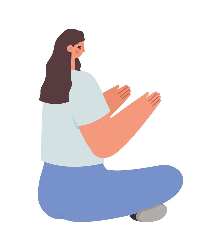 beautiful sit woman vector