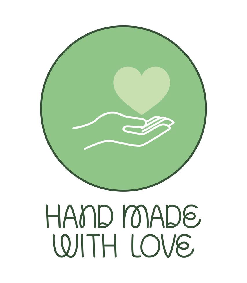 handmade with love stamp vector