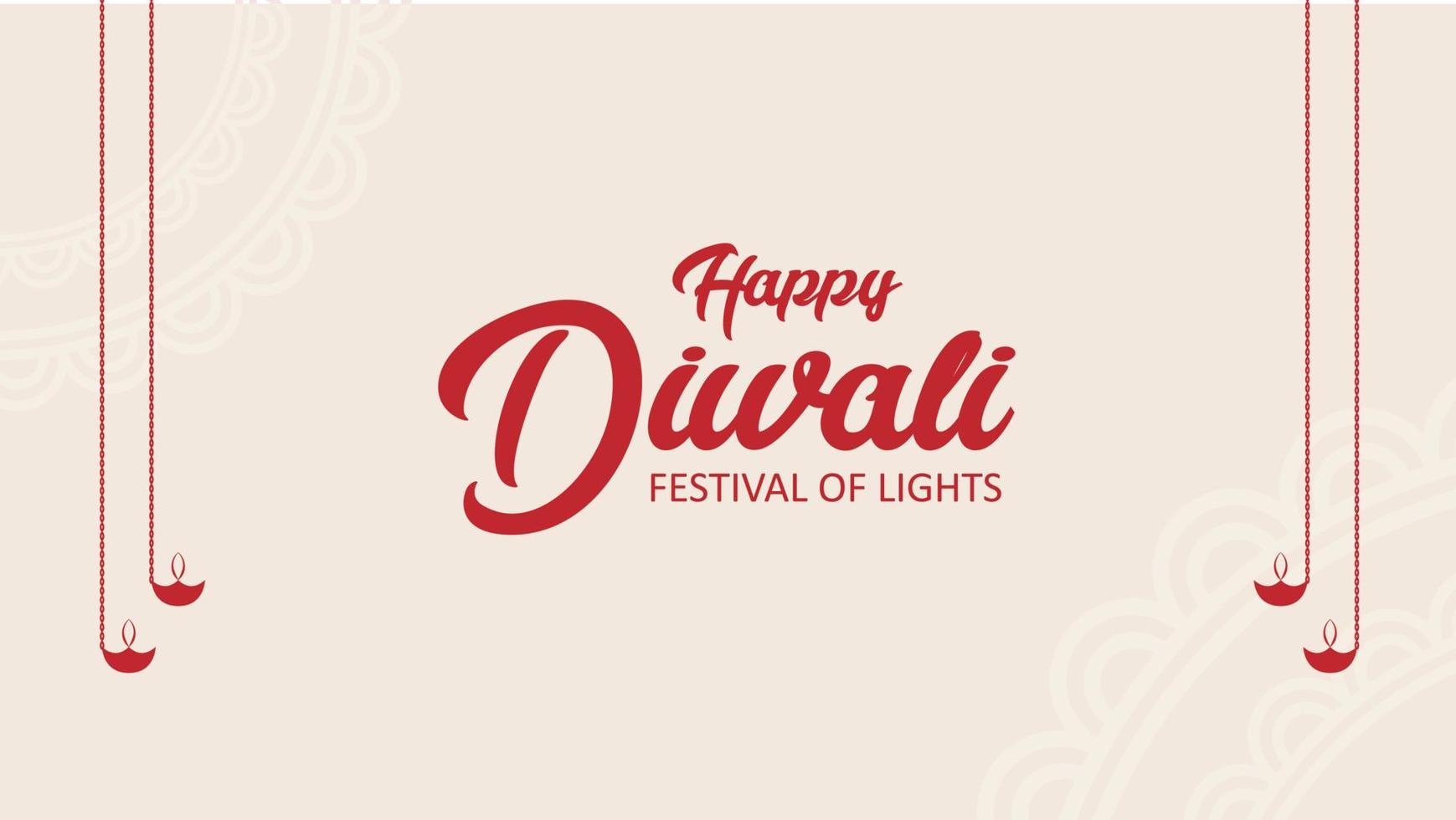 Happy Diwali Greetings Card minimalistic style vector