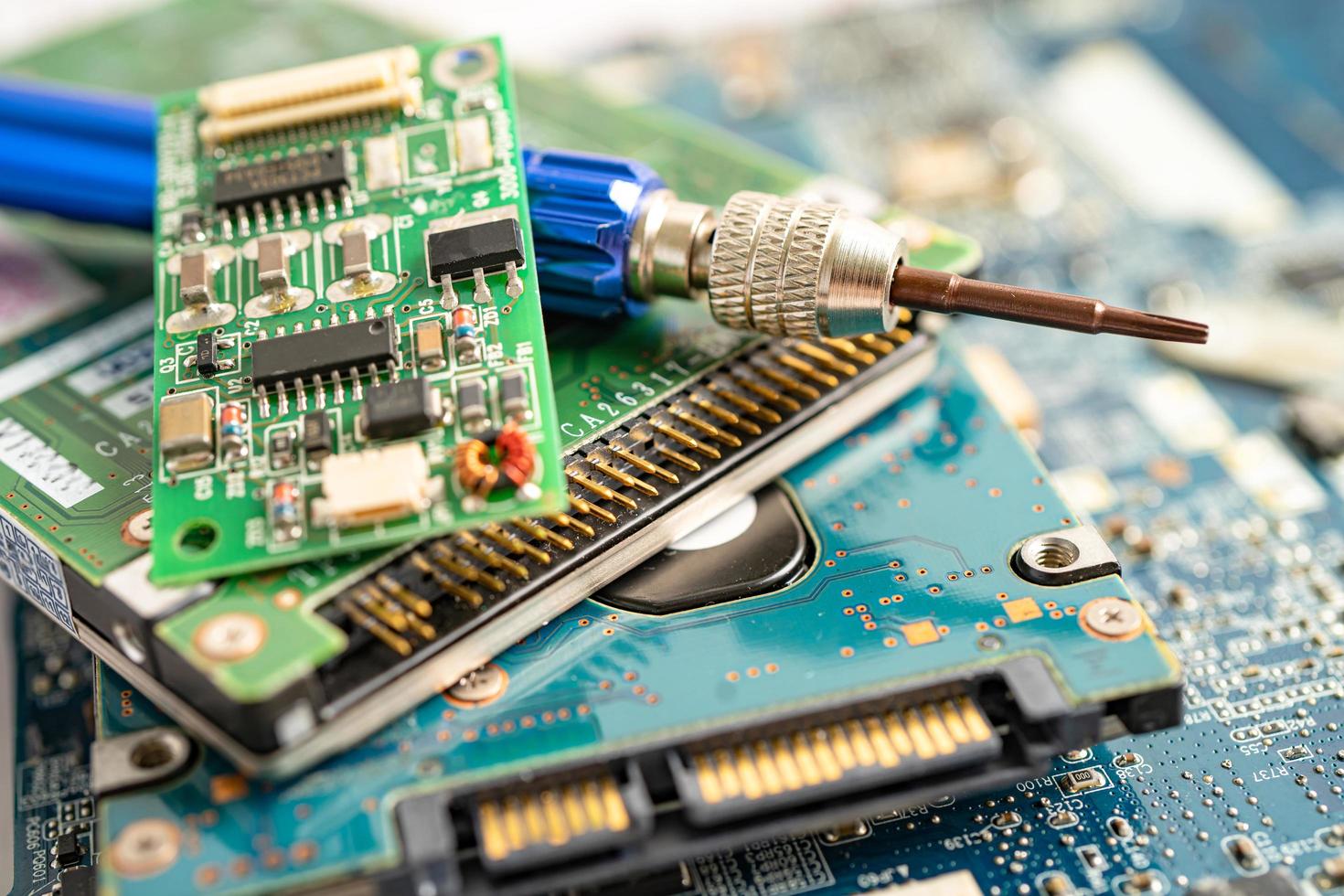 Circuit of main board hardware computer electronic, e-waste photo