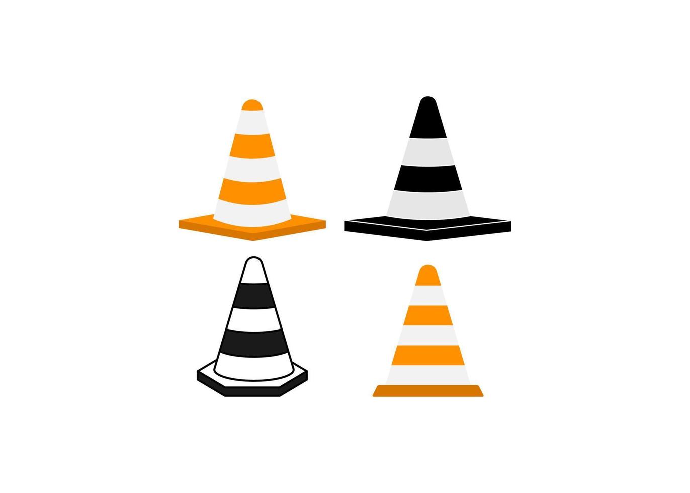 Traffic cone icon set design template vector