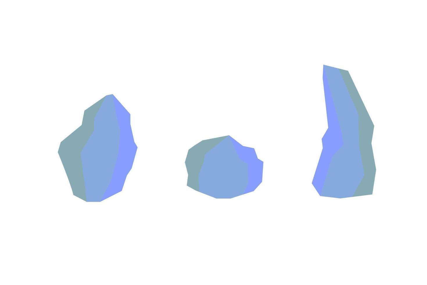 piedra de hielo, conjunto, icono, señal, plano, ilustración, blanco, plano de fondo vector