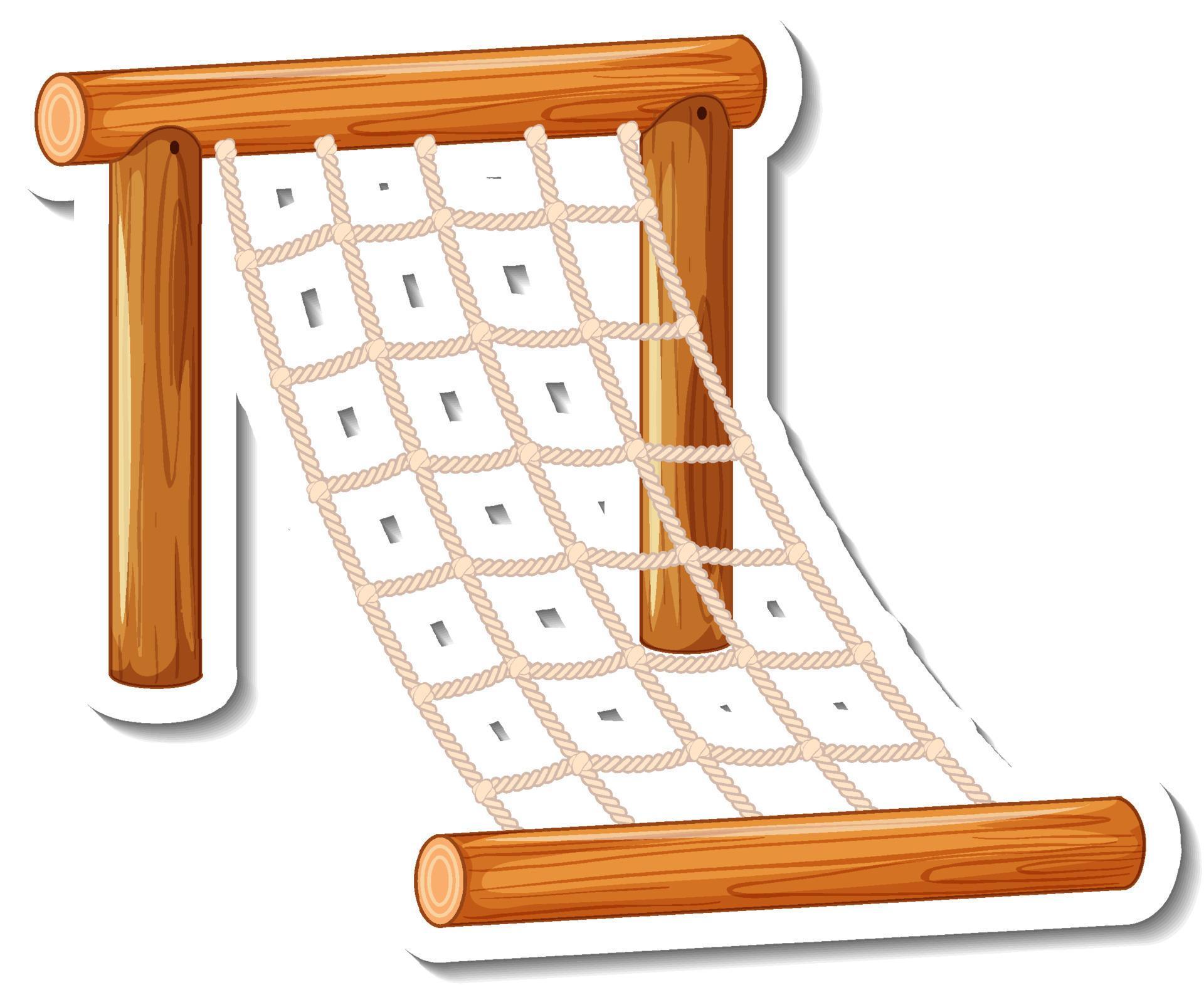 Sticker template with Climbing net for playground isolated 3839165