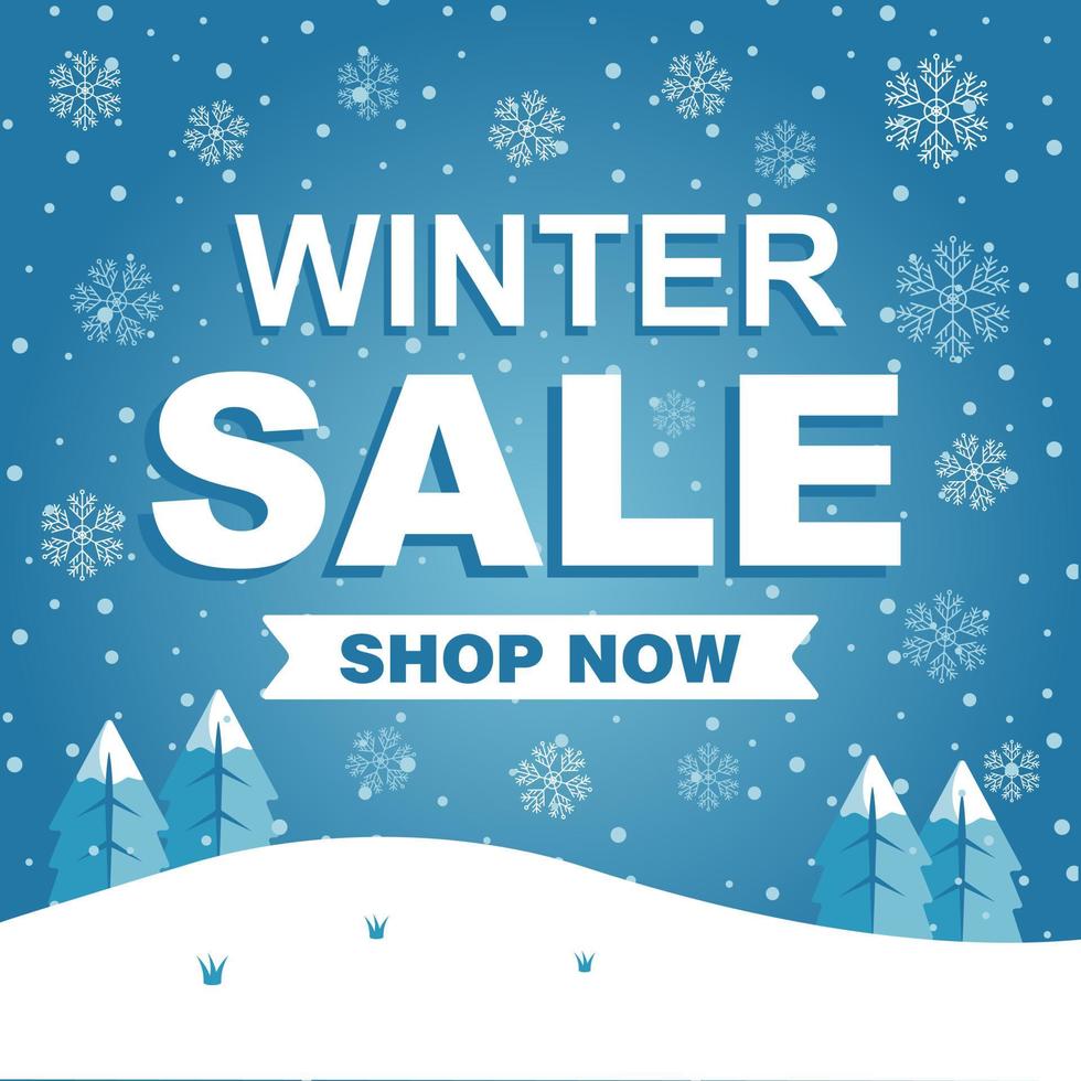 Winter Sale Shopping Discount Promotion vector