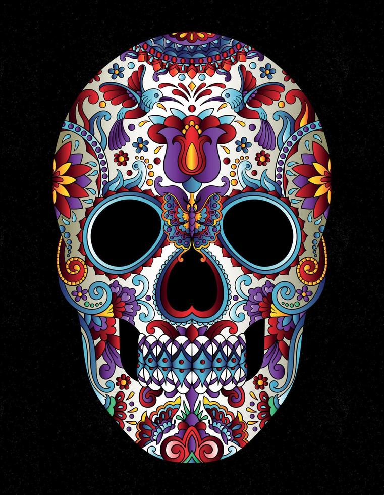 skull day of the dead vector