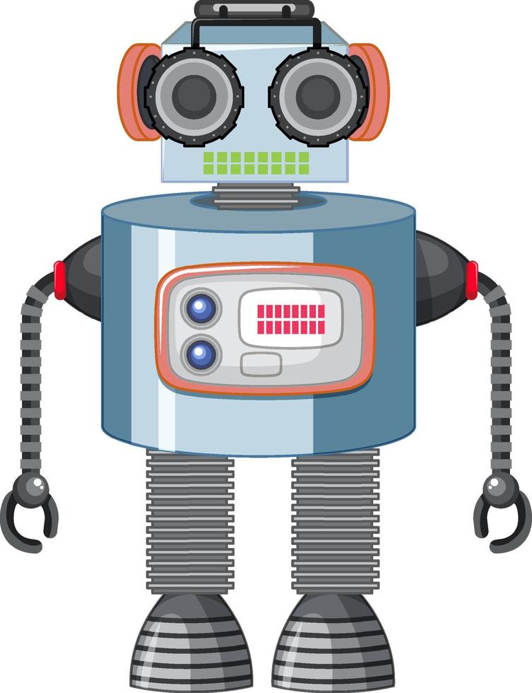Vintage robot toy on white background vector