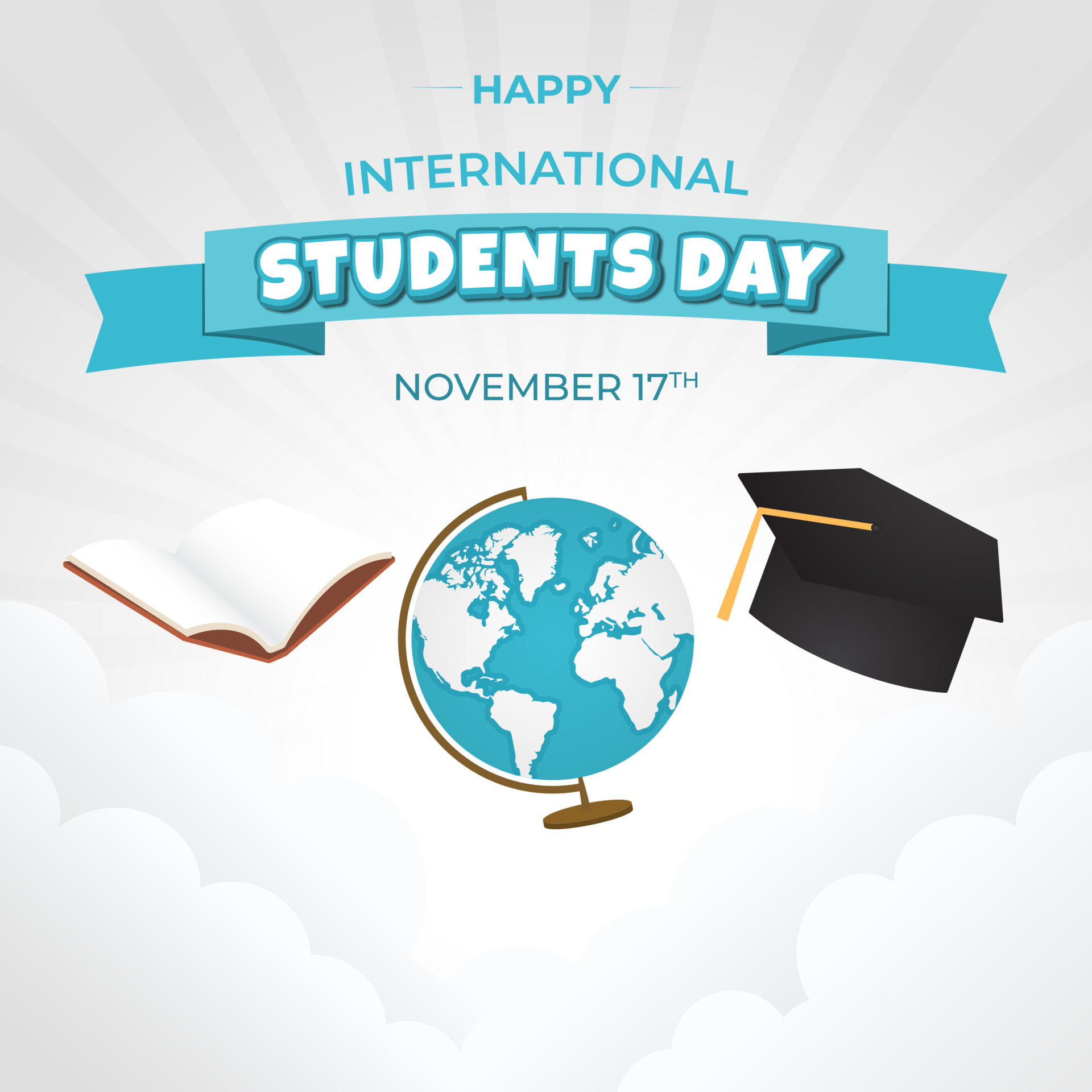 International Students Day November 13th illustration. Happy