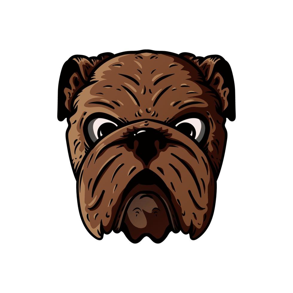 Hand drawn bulldog illustration vector