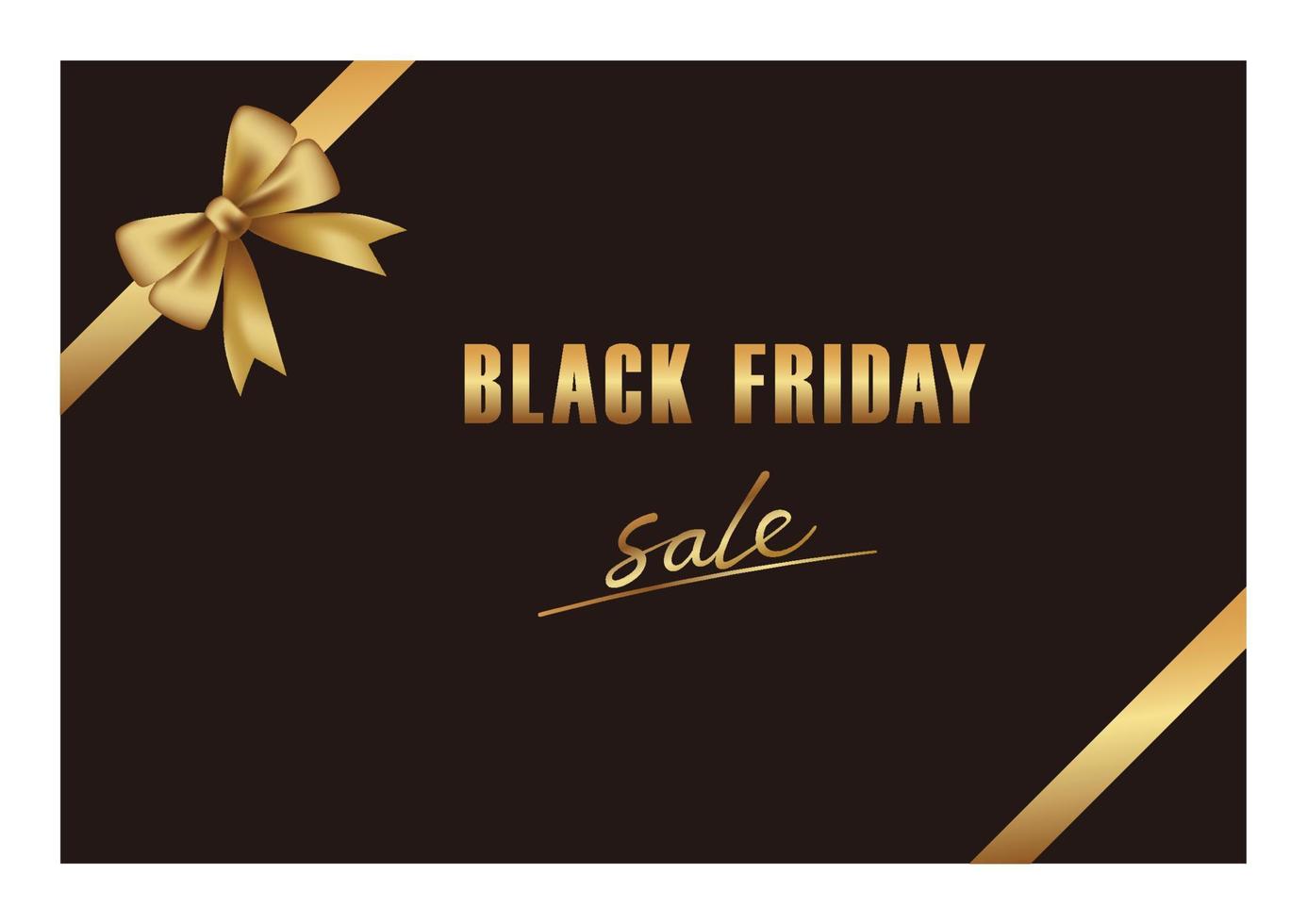 Black Friday Sale Vector Background illustration With A Gold Ribbon, Black Background, And A Text Space.