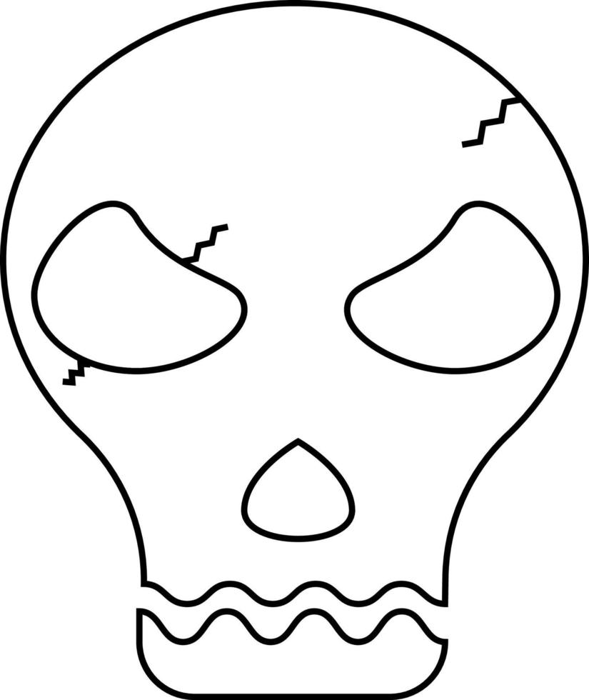 cute skull outline symbol or icon vector