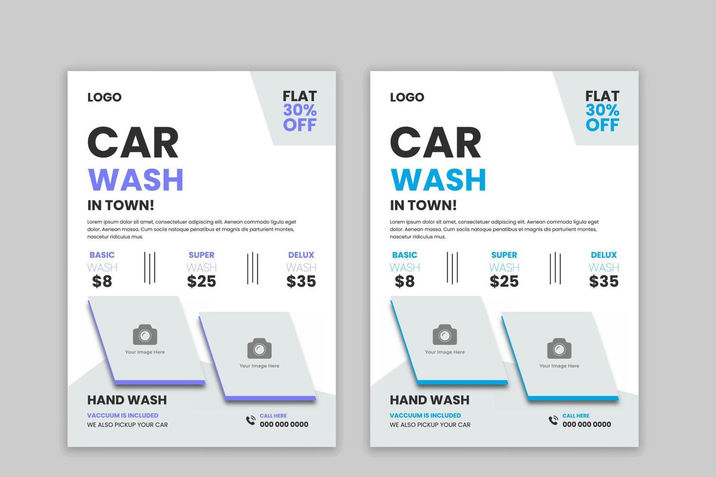 Plantilla de volante de lavado de autos para su negocio vector