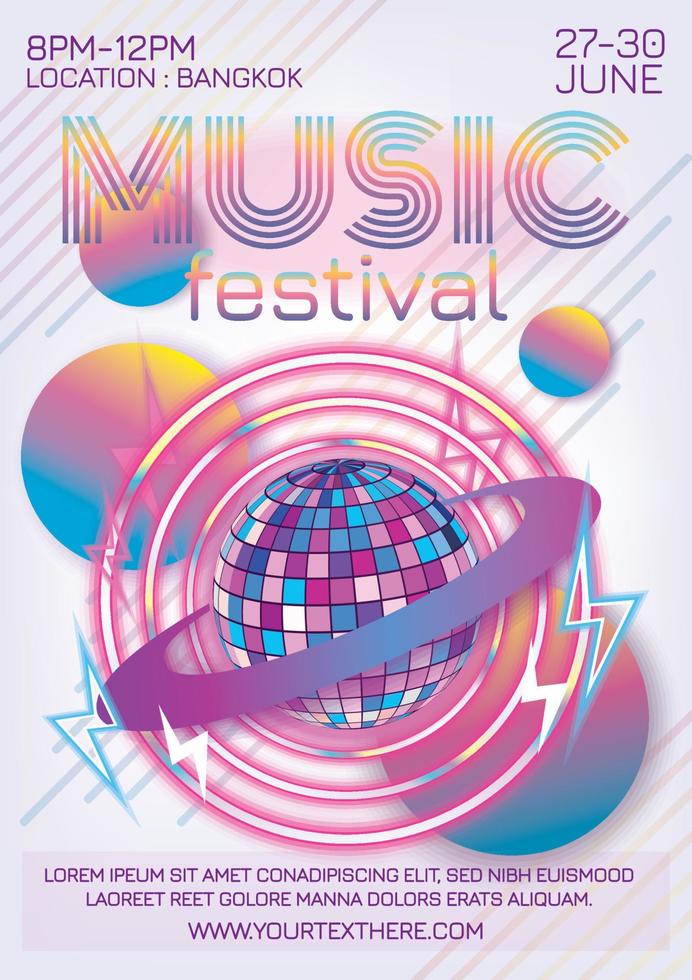 festival de música diseño de carteles fiesta nocturna vector