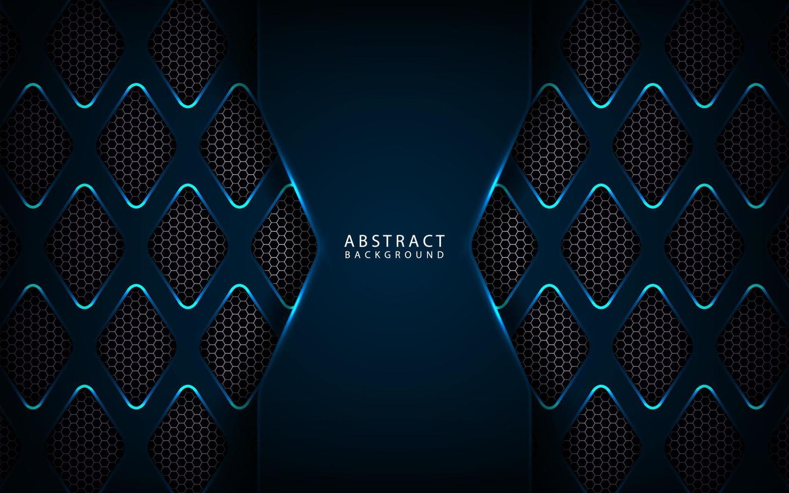 Abstract 3D blue technology background overlap layer on dark space with metal light line effect decoration. Modern template element future style for flyer, banner, cover, brochure, or landing page vector