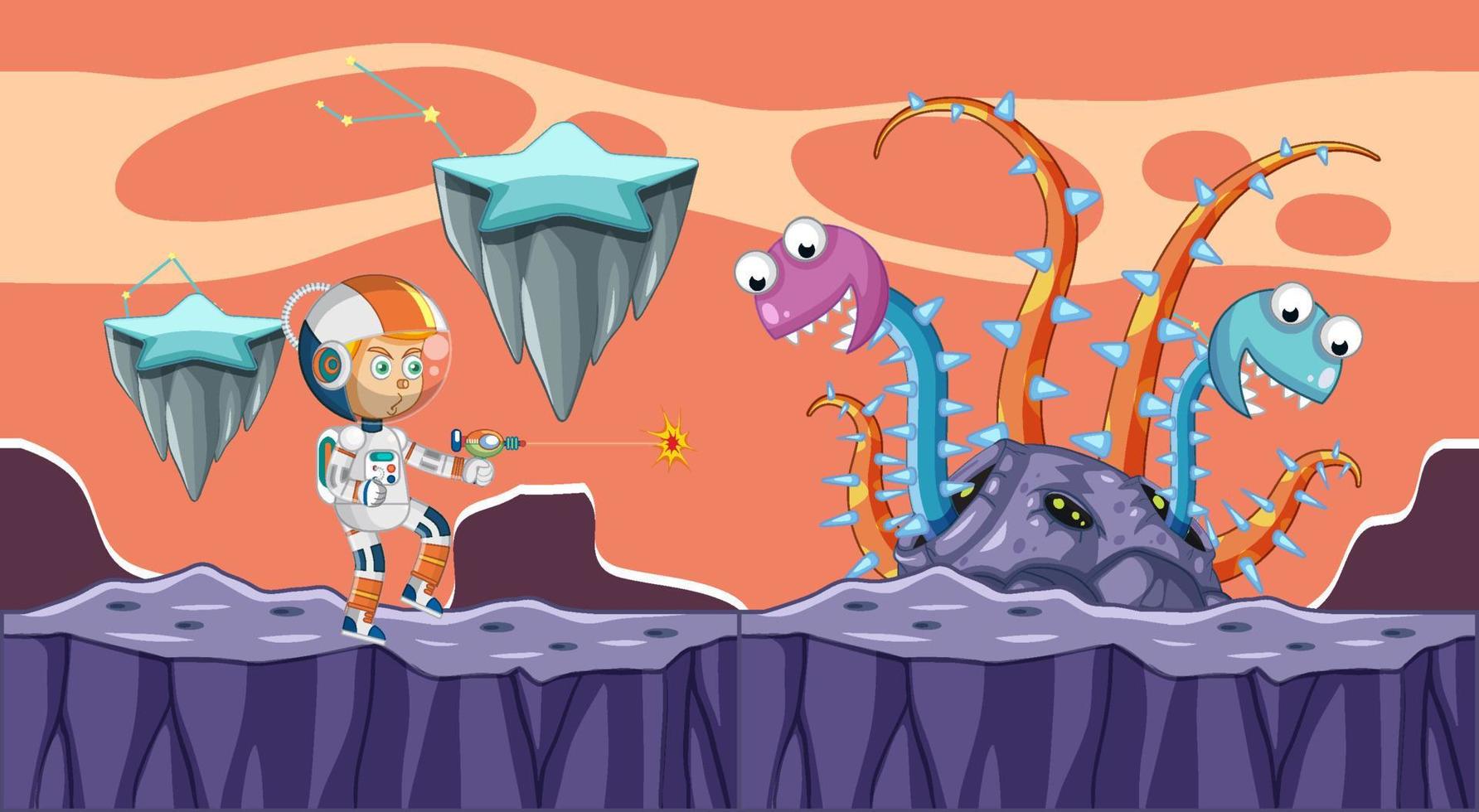 Fantasy outer space scene in cartoon style vector