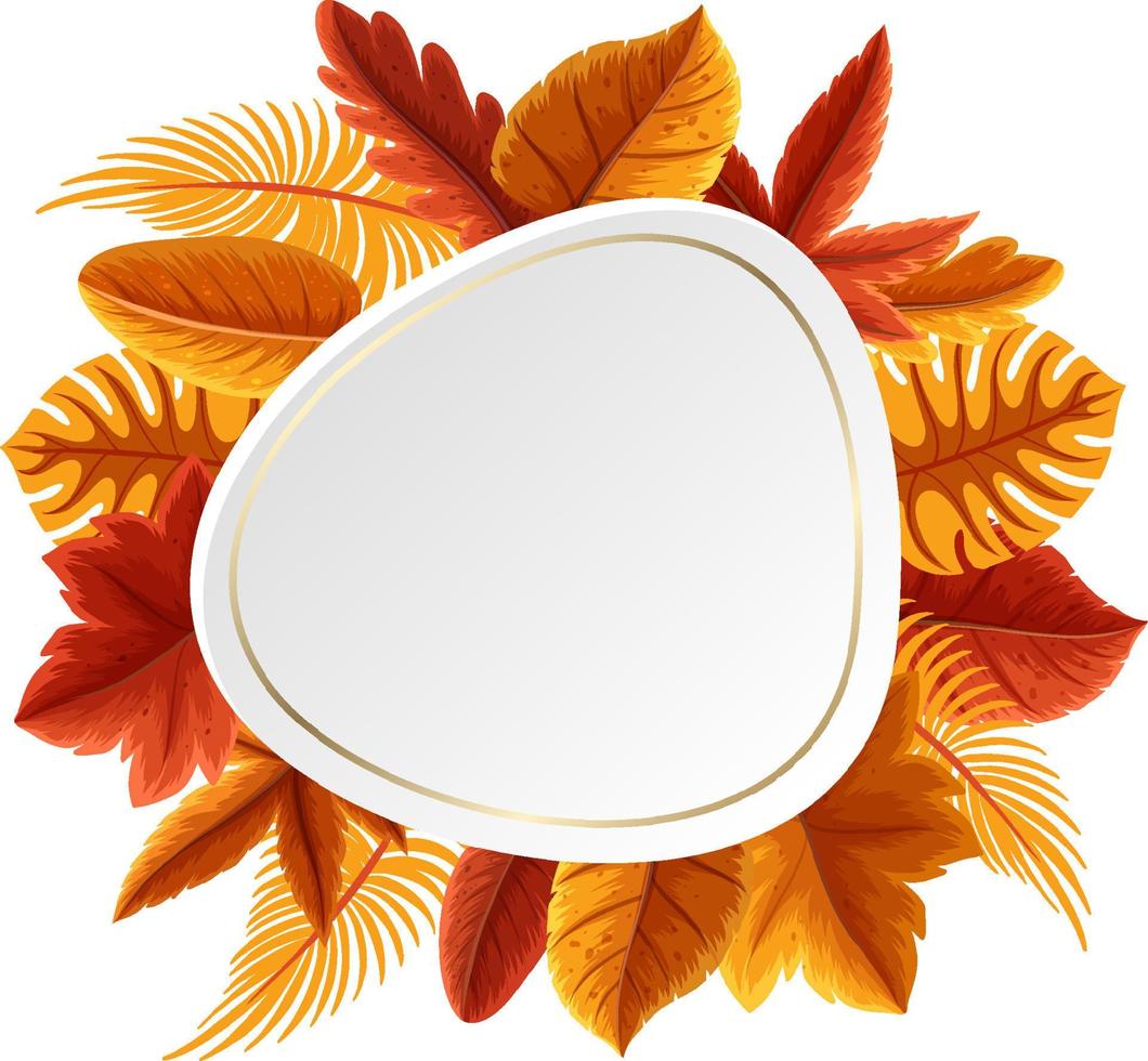 Autumn foliage frame template vector