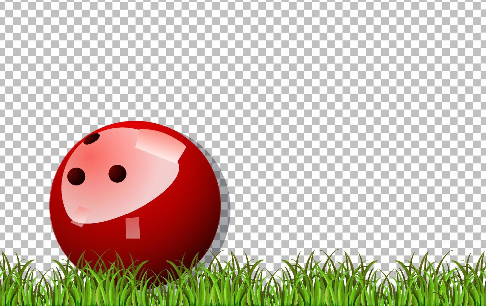 Bowling ball and grass on grid background vector