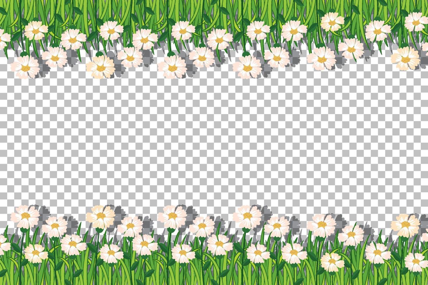 Nature plants frame grid background vector