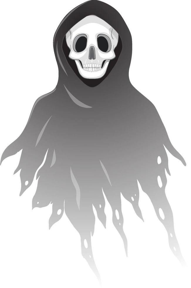 Black scary ghost isolated vector