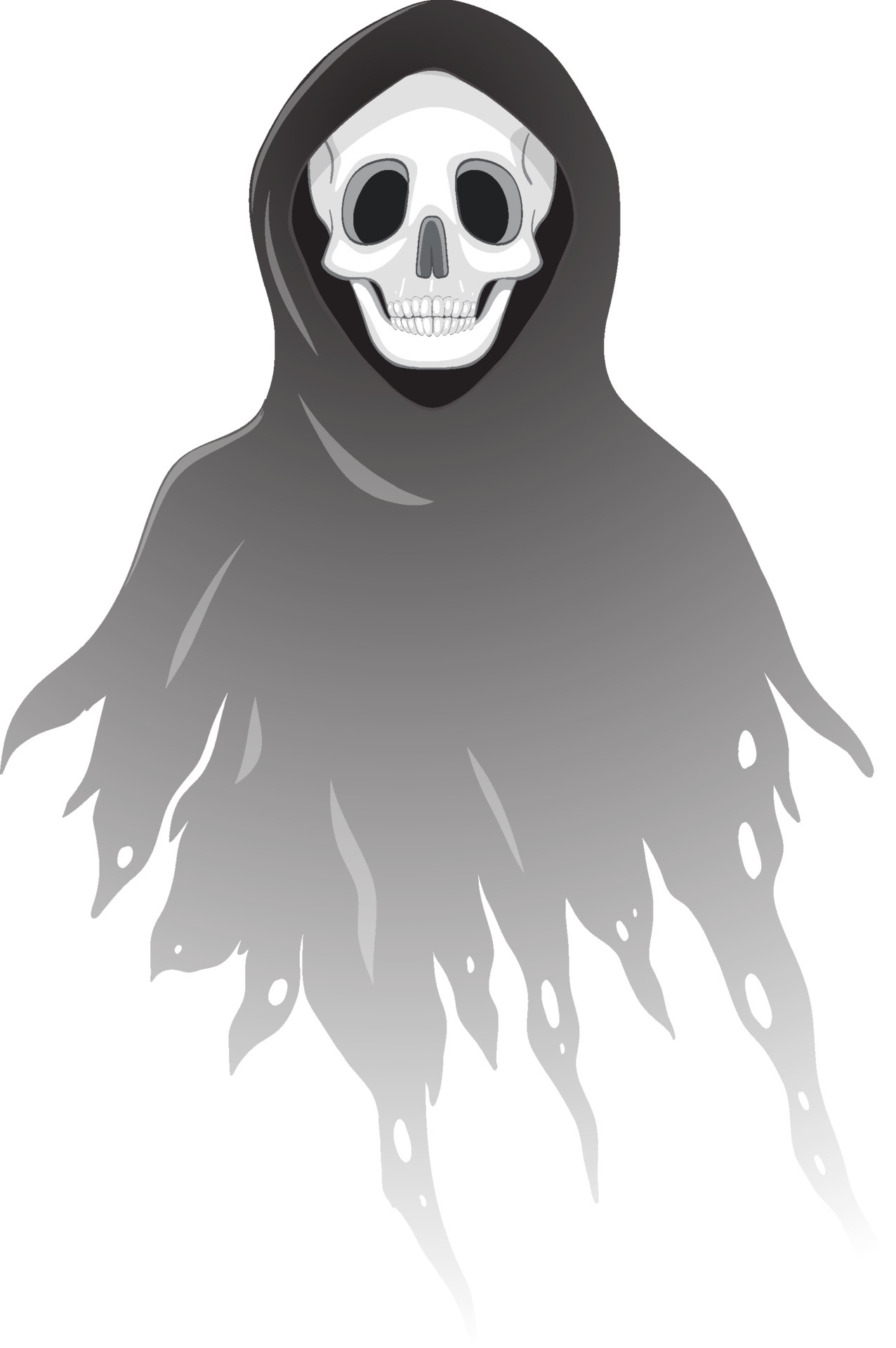 Black scary ghost isolated 3843793 Vector Art at Vecteezy