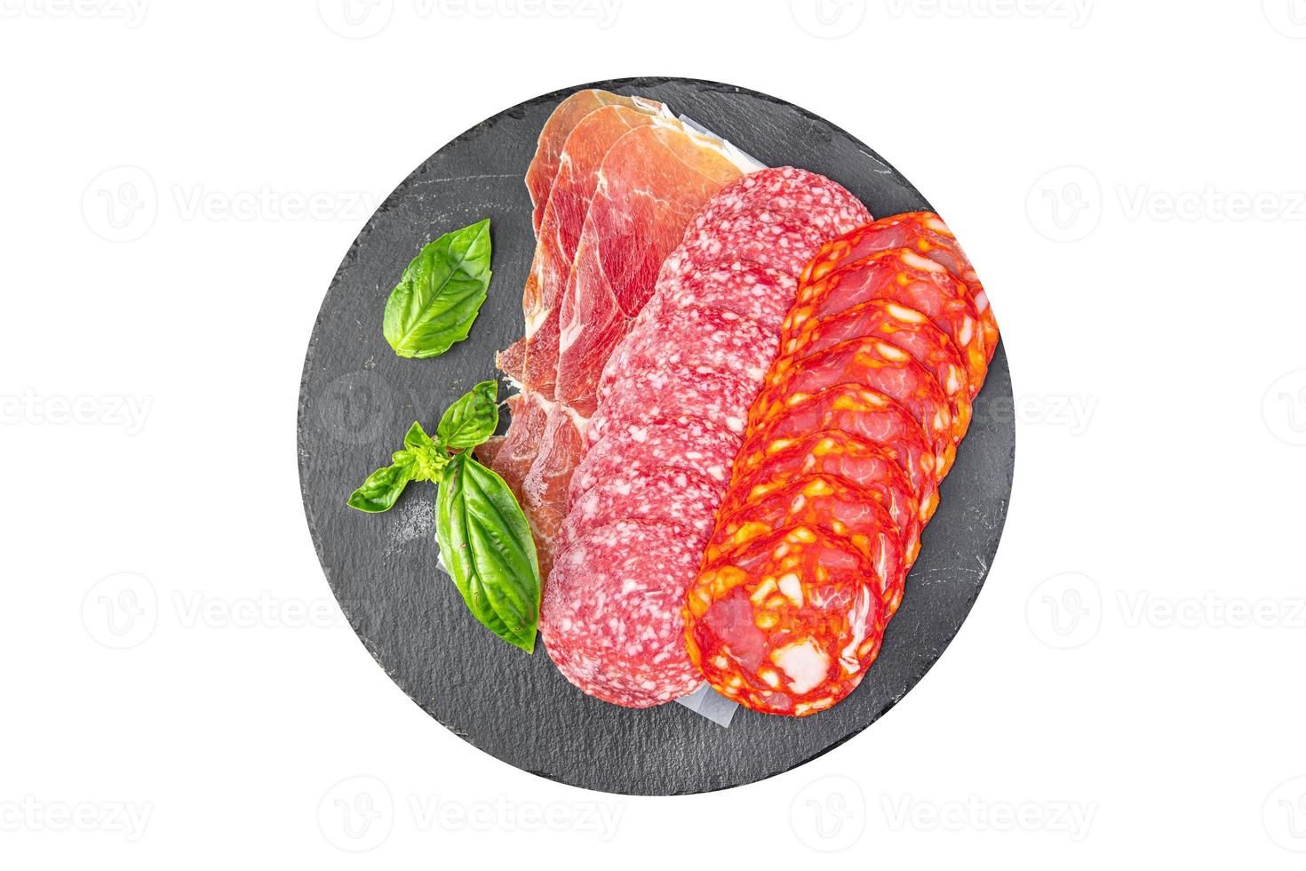 sausage meat assorted slice slicing salami, chorizo, jamon prosciutto photo